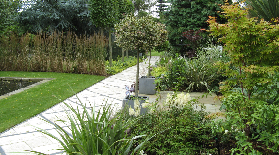 Hadley Wood formal garden design with path