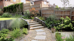 Timber terracing in North London Garden Design